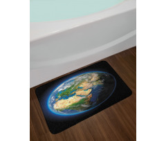 Vivid Blue Seas Greenery Bath Mat