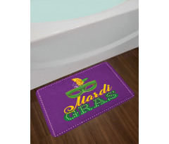 Green Mask Feathers Bath Mat