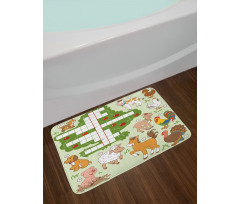 Farm Animals Bath Mat