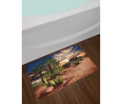 Majestic Sky Palm Trees Bath Mat