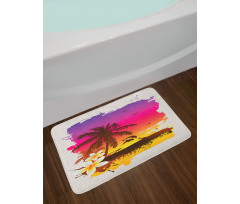 Tropical Beach Sunset Bath Mat