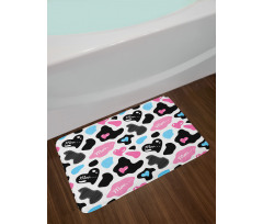 Cow Hide Heart Bath Mat