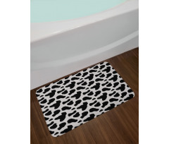 Cow Hide Black Spots Bath Mat