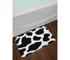 White Cow Hide Barn Bath Mat