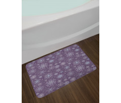 Xmas Snowflakes Floral Bath Mat