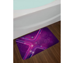 Purple Lines Circles Bath Mat