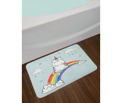 Rainbow Words Art Bath Mat