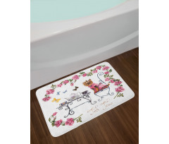 Terrier in Pink Dress Bath Mat