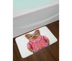 Dog in Humanoid Form Bath Mat