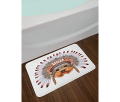 Bonnet Wearing Dog Bath Mat