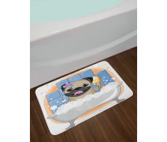 Dog Bath Caricature Funny Bath Mat