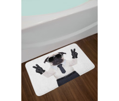 Looking Dog Glasses Bath Mat