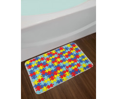 Colorful Puzzle Pieces Bath Mat