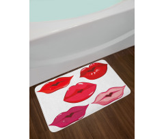 Woman Lips Kiss Affection Art Bath Mat