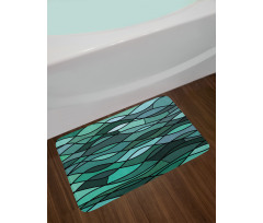 Mosaic Sea Waves Inspired Bath Mat