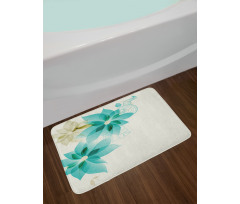 Vintage Floral Elements Bath Mat