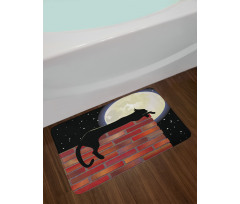 Sillhouette Cat Resting Bath Mat