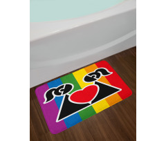 Love Wins Gay Couple Bath Mat