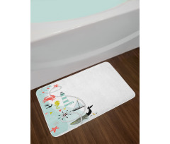 Ornate Border Design Bath Mat