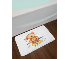 Teddy Bear Rain Umbrella Bath Mat