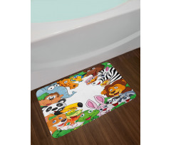 Tropical Jungle Animals Bath Mat