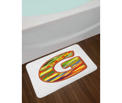 G Red Calligraphy Name Bath Mat
