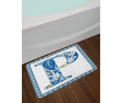 P and Forest Leaves Bath Mat