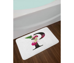 Lady Slipper Flower Bath Mat