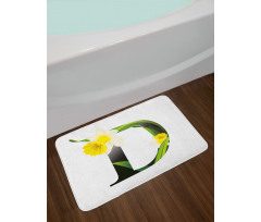 D Silhouette Daffodils Bath Mat