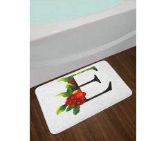 Alphabet Red Blooms Bath Mat