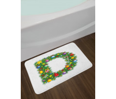 Happy Christmas Pine Bath Mat