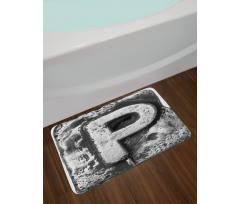 Baroque Style Initials Bath Mat