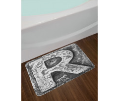 Iron Tones Uppercase R Bath Mat