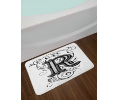 Antique R Typography Bath Mat