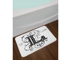 Ornate Capital L Art Bath Mat