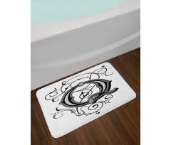 Gothic Q Flowers Art Bath Mat