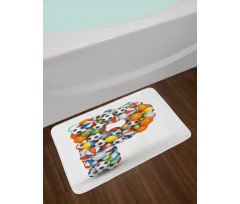 Game Sports Typography Bath Mat