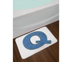 Conceptual Denim Font Bath Mat