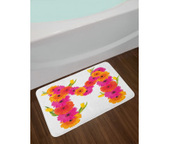 Gerbera Flowers Tulips Bath Mat