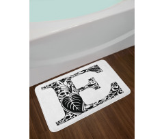 Floral Swirls Big Leaf Bath Mat