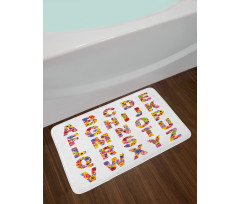 Colorful Flora Alphabet Bath Mat