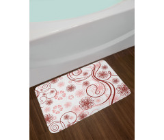 Flowers Bold Lines Bath Mat