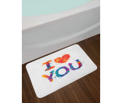 Watercolor Phrase Bath Mat