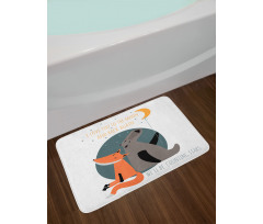 Bear and Fox in Love Bath Mat