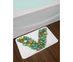 Ornamental Tree Bells Bath Mat