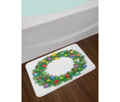 Letter O Xmas Wreath Bath Mat