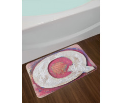 Wooden Writing Bath Mat