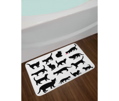 Black Kittens Pets Paws Bath Mat