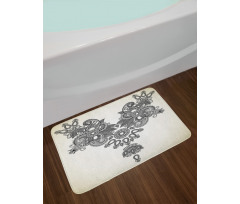 Far Eastern Vintage Artwork Bath Mat