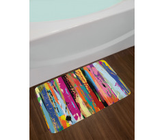 Vibrant Rainbow Design Bath Mat